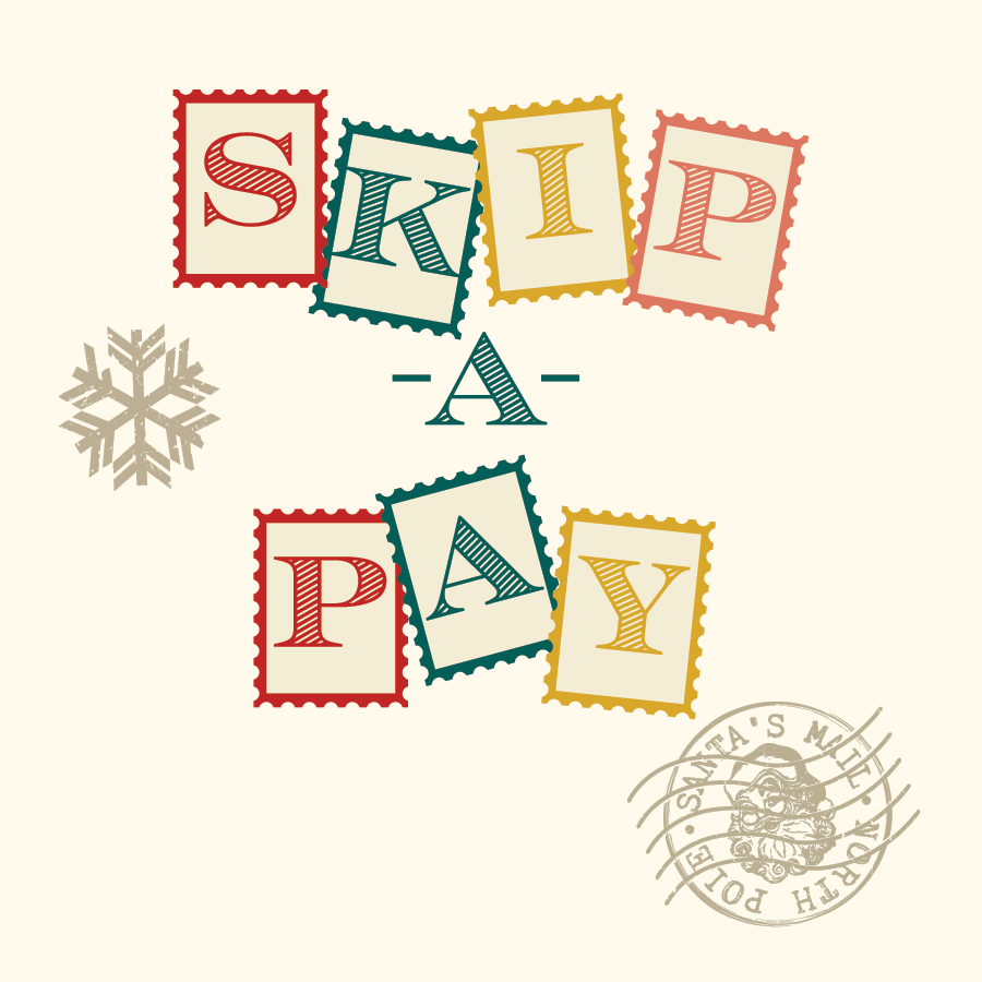 Type with Ski-a-pay and santa on it.